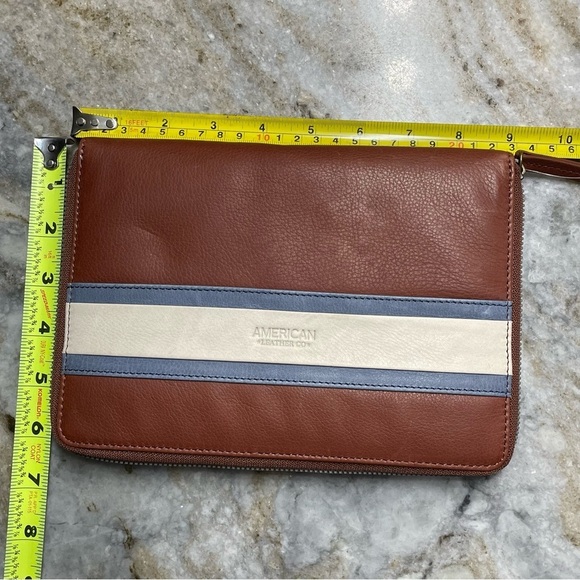 New American Leather Co small bag leather planner journal agenda zip cover - Picture 4 of 7